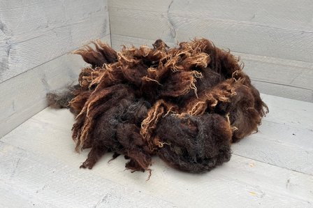 500 gram lamswol - Drents Heideschaap (bruinzwart)