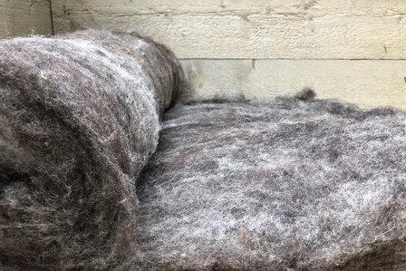 500 gram gewassen kaardvlies - basiswol / vulwol (gemengd)