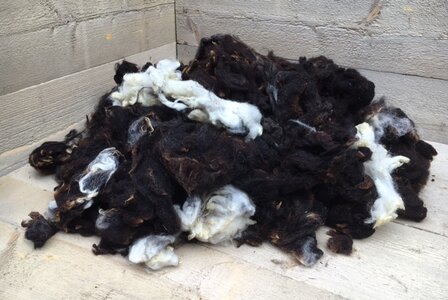 1 kilo basiswol / vulwol - gewassen (gemengd)