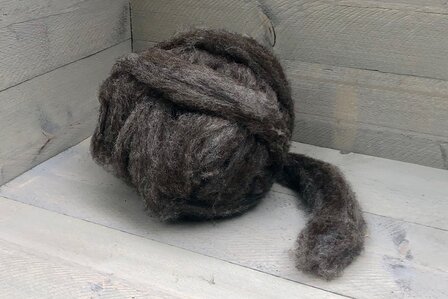 500 gram gewassen lontwol - Blauwe Texelaar (middengrijs)