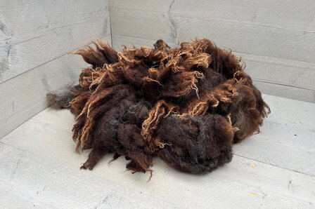 500 gram lamswol - Drents Heideschaap (bruinzwart)