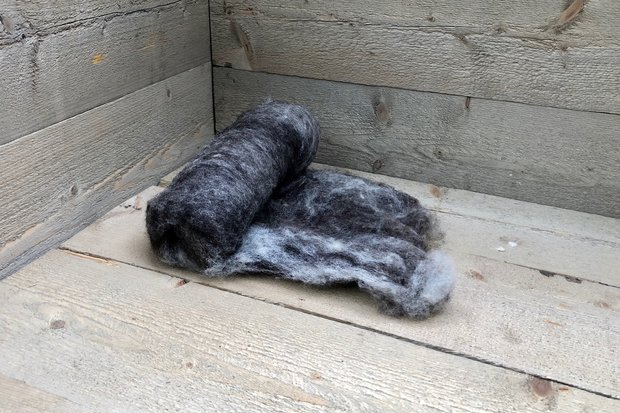 100 gram gewassen kaardvlies - basiswol / vulwol (gemengd)