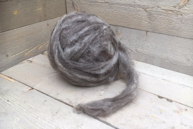 500 gram gewassen lontwol - basiswol / vulwol (gemengd)