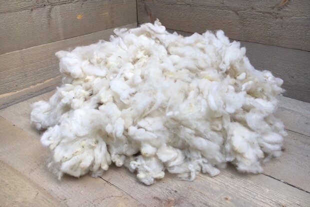 500 gram zachte vulling - gewassen vlokkenwol (wolwit)