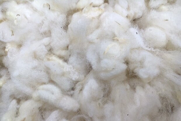 500 gram zachte vulling - gewassen vlokkenwol (wolwit)