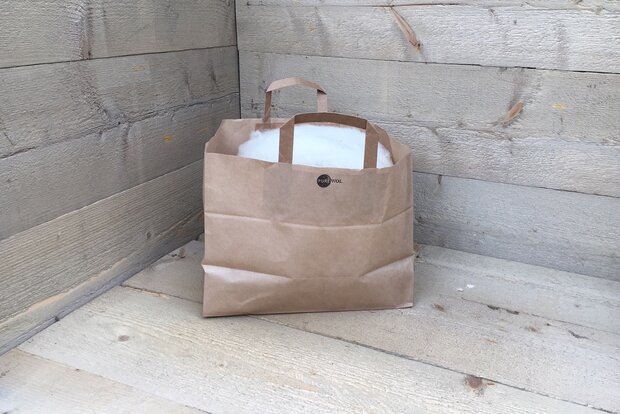 500 gram gewassen lontwol - Texelaar lamswol (ivoorwit)