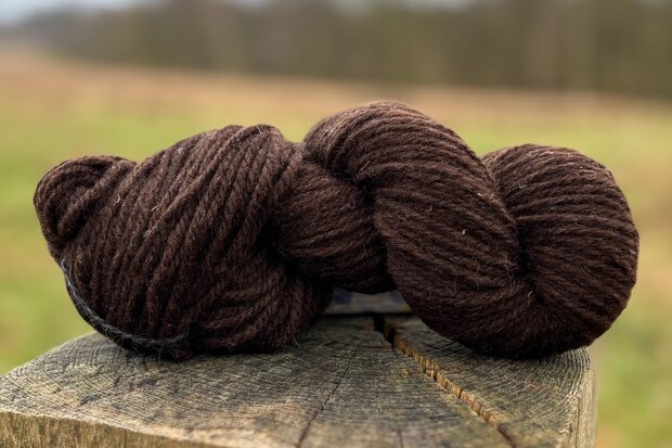 getwijnd breigaren LL 130 m - Bergschaf (bruin)