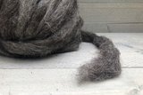 500 gram gewassen lontwol - Drents Heideschaap (grijs)_